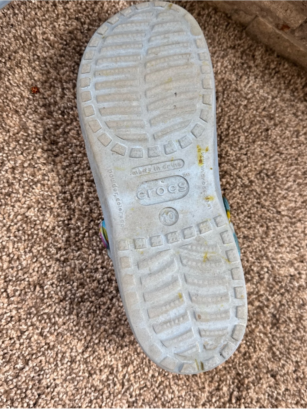 CROCS Womens 10 Floral Strap Clog - Light Blue Multi Colored GUC - Picture 7 of 7